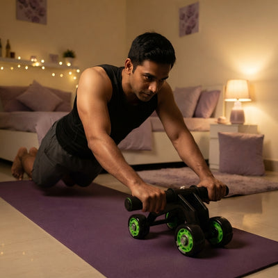 Late night core work with the Pro Roller.